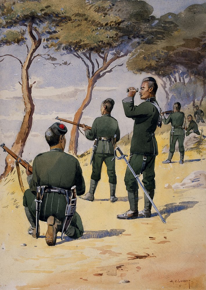 勝軍絵馬　軍人　絵馬　兵隊　軍服　戦争　戦時中 第6グルカライフルの兵士、GFマクマン少佐による「インドの軍隊」の